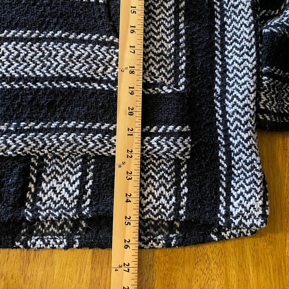 Baja Joe Mexican Baja Poncho‎ Hoodie Size Small Pullover Surfer Hippie Drug Rug - Picture 12 of 12